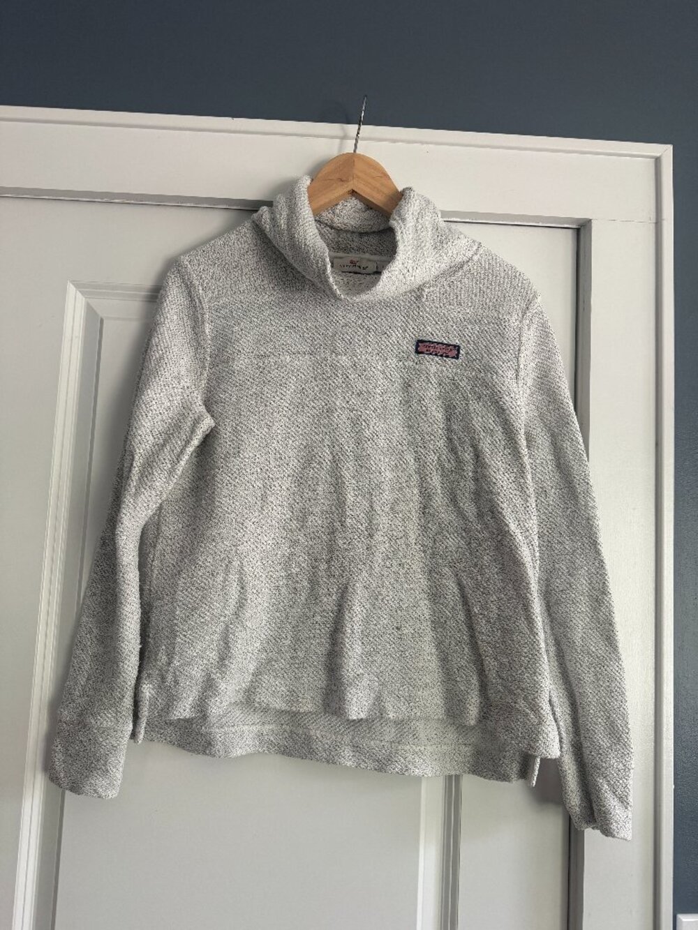 Vineyard Vines Women's Cowl Neck Textured Knit Gray Pullover Size Small